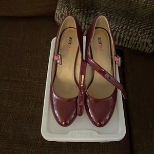 Burgundy high heel shoes